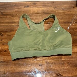Gymshark Olive Seamless Racerback Sports Bra